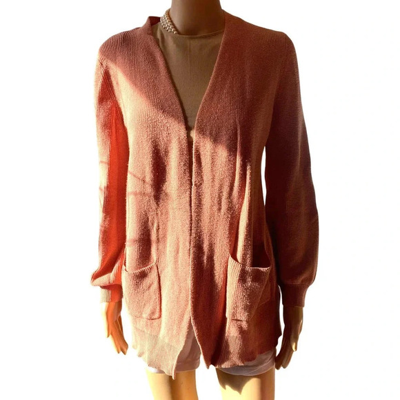 Marled Casual Cozy Button Front Cardigan Women Size Medium Pockets - Picture 1 of 6